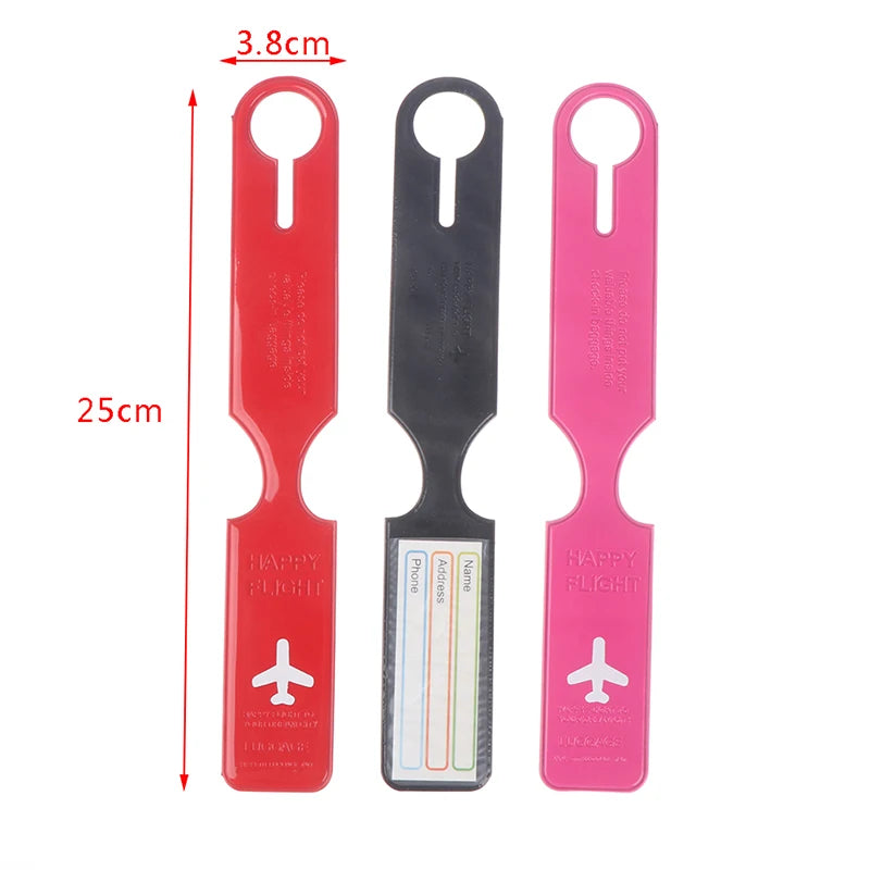 Cute PVC Luggage Tag – ID Name & Address Label Strap Luggage Tag Axl