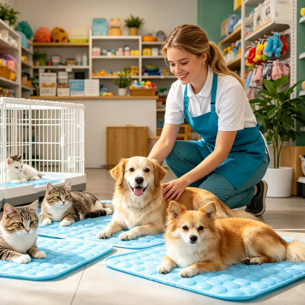 Pet Cooling Mat – Ice Silk Dog & Cat Cool Pad, Washable Pet Cooling Mat Axl