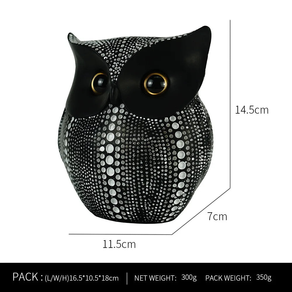 Resin Owl Statue – Modern Home Decor Figurine & Desk Ornament Decorative Figurine Axl
