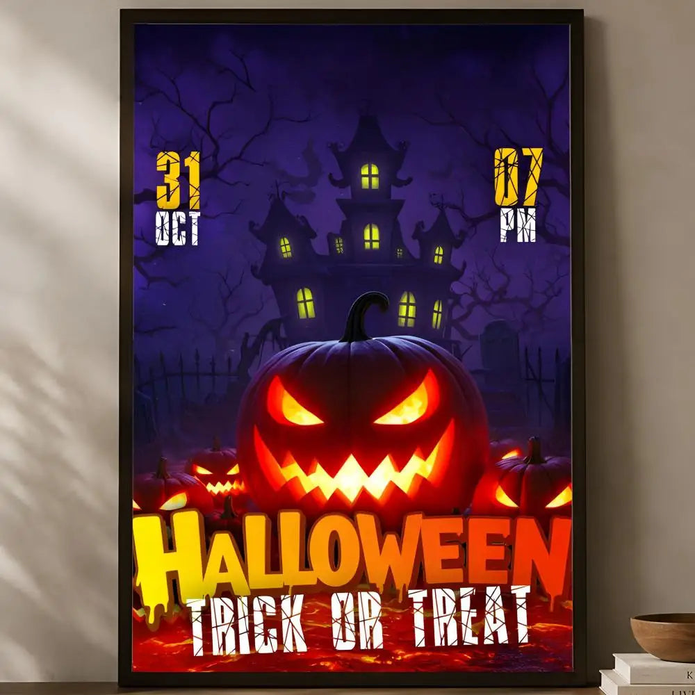 Halloween Self-Stick Wall Poster – Waterproof HD Home Decor Wall Art Poster Axl White07 40X50cmNoframe