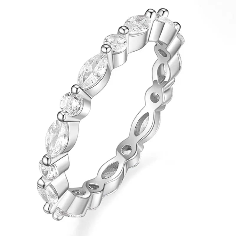 Huitan Marquise CZ Women's Ring – Thin Band Statement Jewelry Fashion Ring Axl