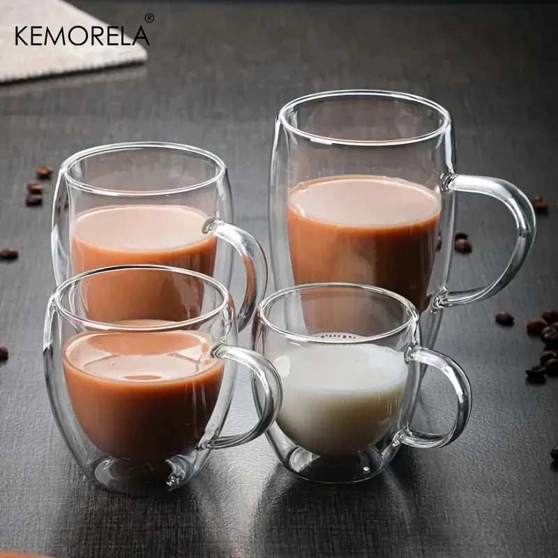 KEMORELA Double Wall Glass Cup – Coffee, Whiskey & More Double Wall Glass Cup Axl
