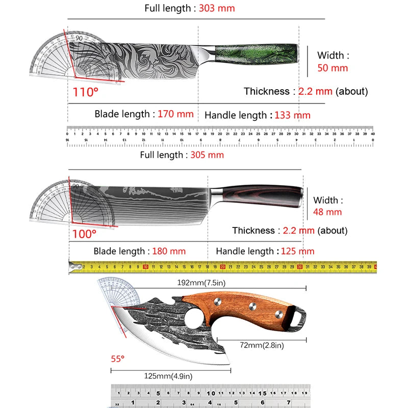 InLeung Damascus Chef Knife – Sharp Stainless Steel Kitchen Knife Chef Knife Axl