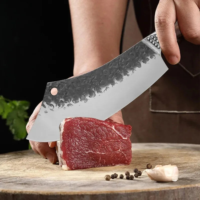 Hand Forged Stainless Steel Meat Cleaver | BBQ Butcher Knife Meat Cleaver Knife Axl