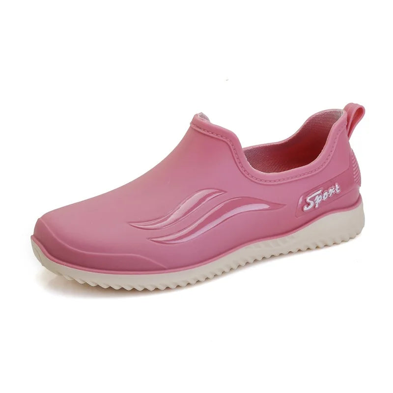 Women's Slip-On Ankle Rain Boots – Elegant Waterproof Shoes Women's Rain Boots Axl