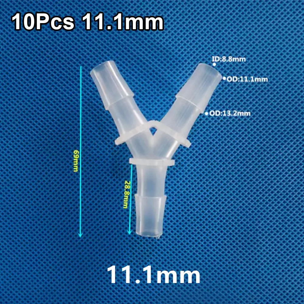 10-Pack Y-Type Tee Connectors – 3-Way PP PE Hose Fittings Hose Tee Connectors Axl 10Pcs 11.1mm