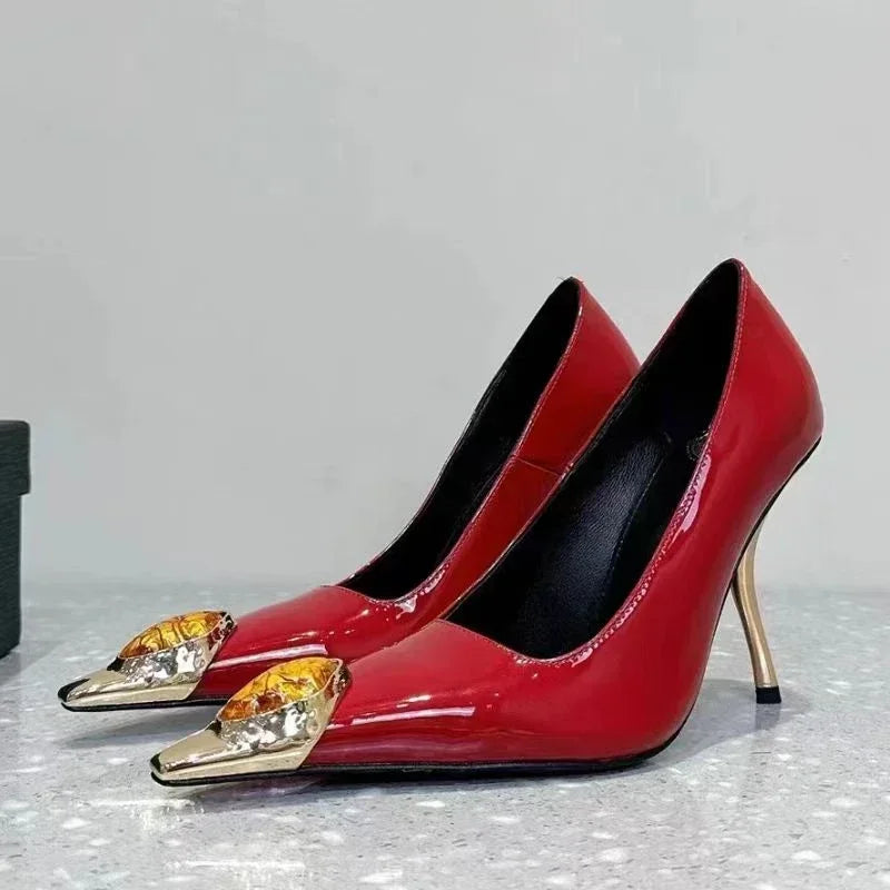 Women's Jewel High Heel Pumps – Luxury Party Shoes Pointed Toe High Heel Pumps Axl