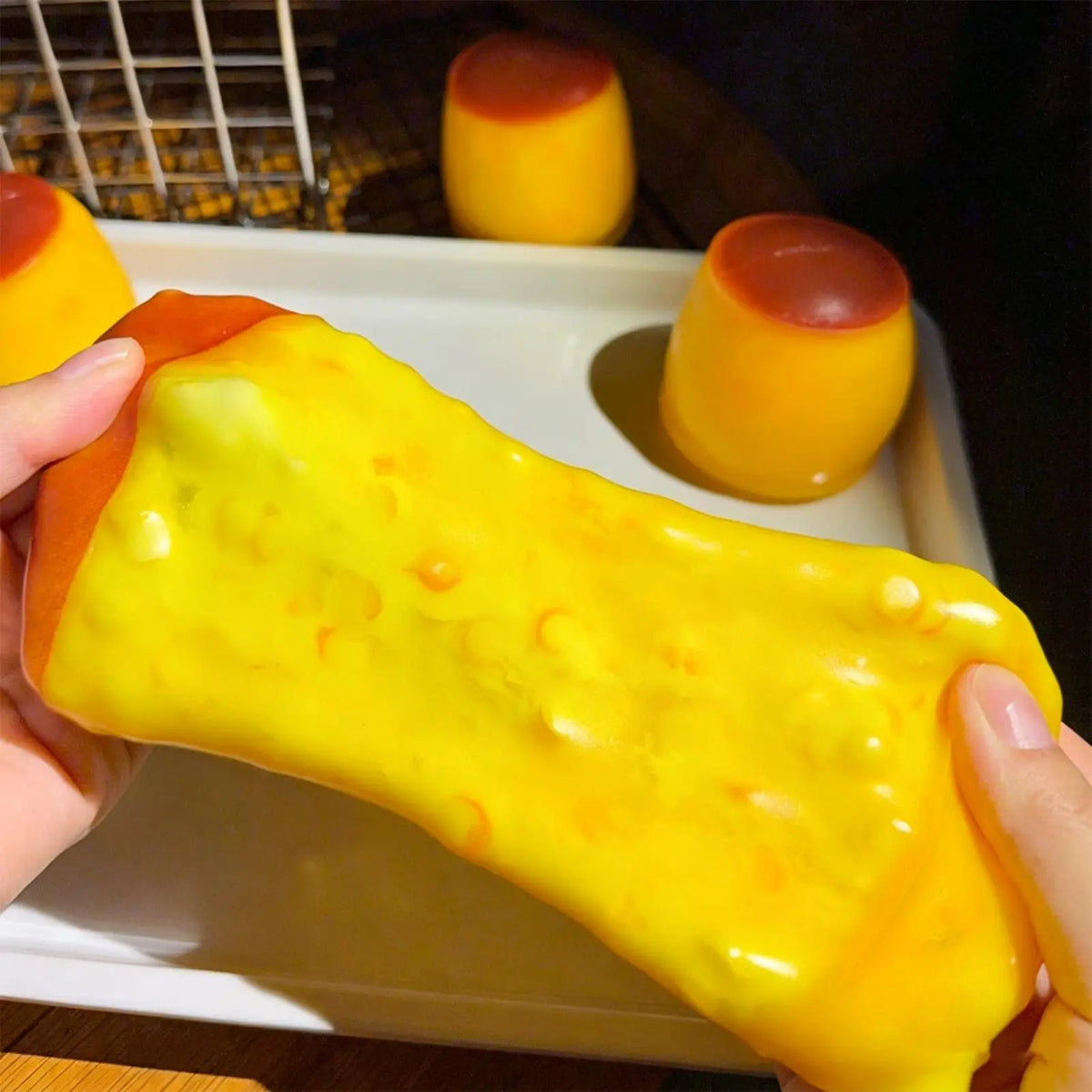 Caramel Pudding Squishy Fidget Toy – ASMR Sensory Squeeze Ball Squishy Fidget Toy Axl