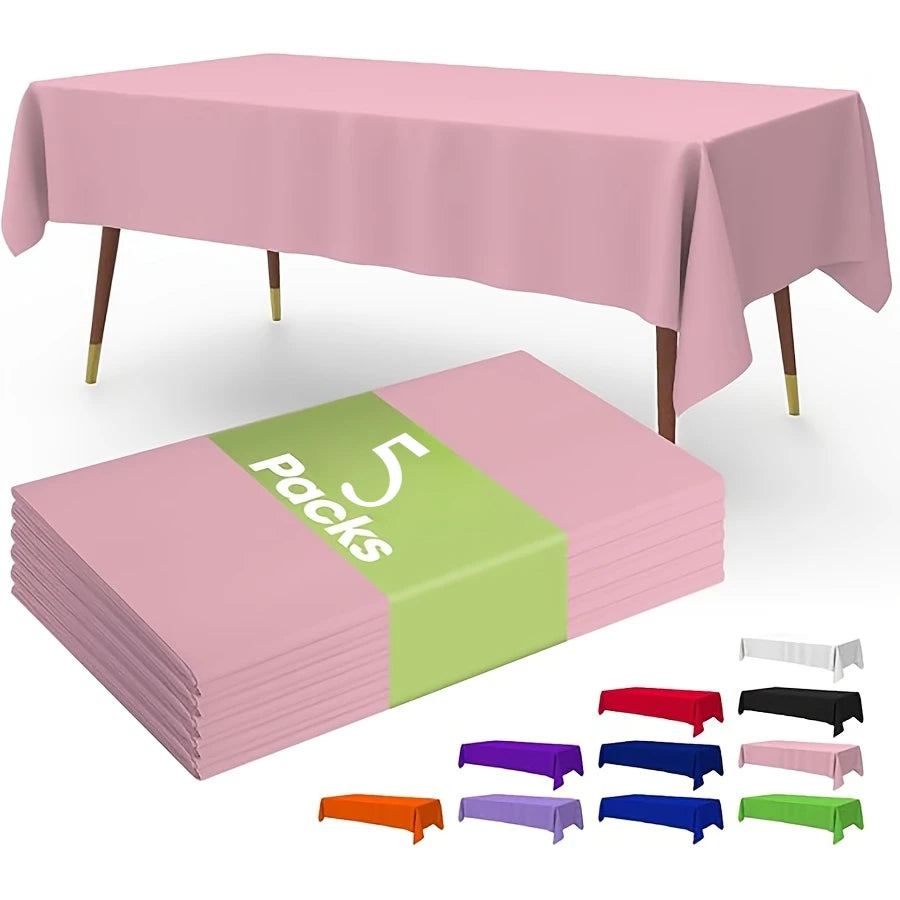 Large Disposable PEVA Tablecloth 54×108" – Party & Events Disposable Tablecloth Axl Pink 5pcs