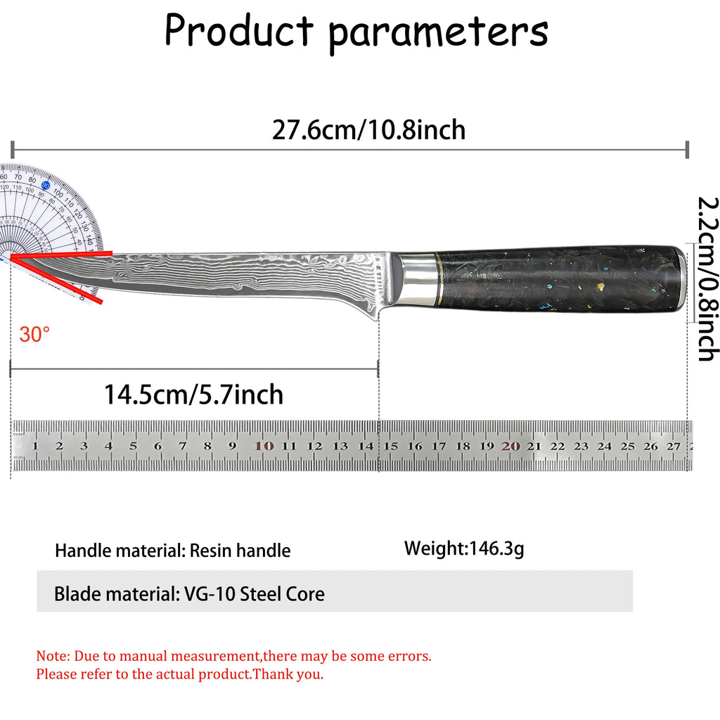 Damascus Steel 67-Layer Boning Knife – Sharp Chef Blade Damascus Boning Knife Axl