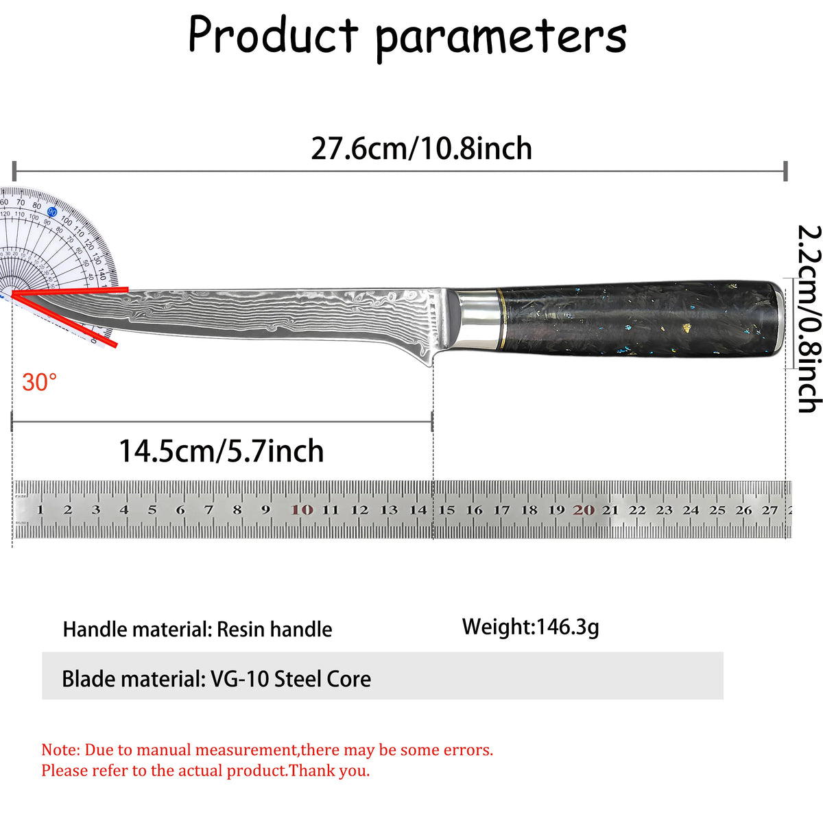 Damascus Steel 67-Layer Boning Knife – Sharp Chef Blade Damascus Boning Knife Axl