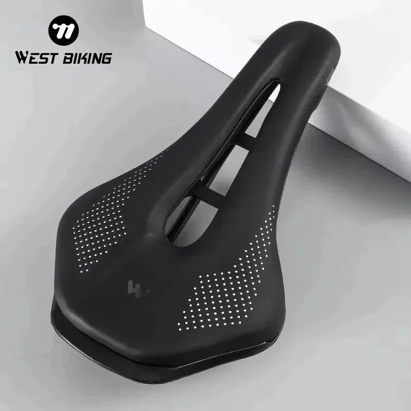 WEST BIKING Ultralight Bike Saddle – Hollow PU Leather MTB Seat Bicycle Saddle Axl