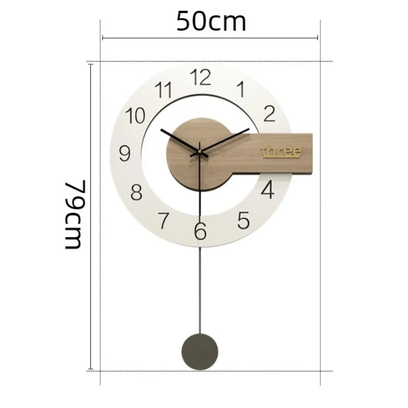 Modern Silent Pendulum Wall Clock – Wood & Acrylic Minimalist Pendulum Wall Clock Axl 79X50CM