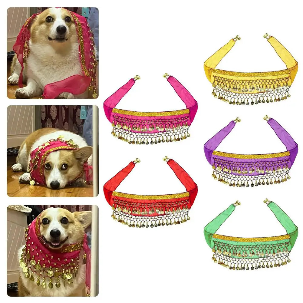 Dog Belly Dance Hip Scarf – Sequin Costume for Corgis & Pets Pet Costume Accessory Axl