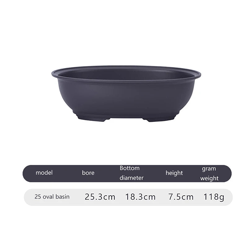 Plastic Imitation Clay Bonsai Planter Pot & Tray | Square & Rect Bonsai Planter Pot Axl Pot 25cm