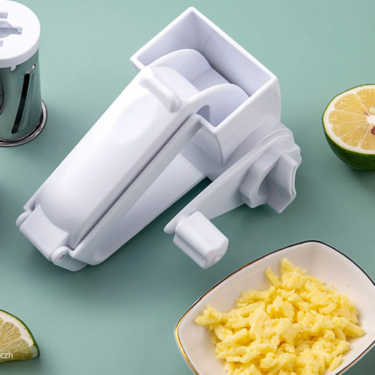 Hand-Crank Rotary Cheese Grater – Multi-Function Shredder Rotary Cheese Grater Axl