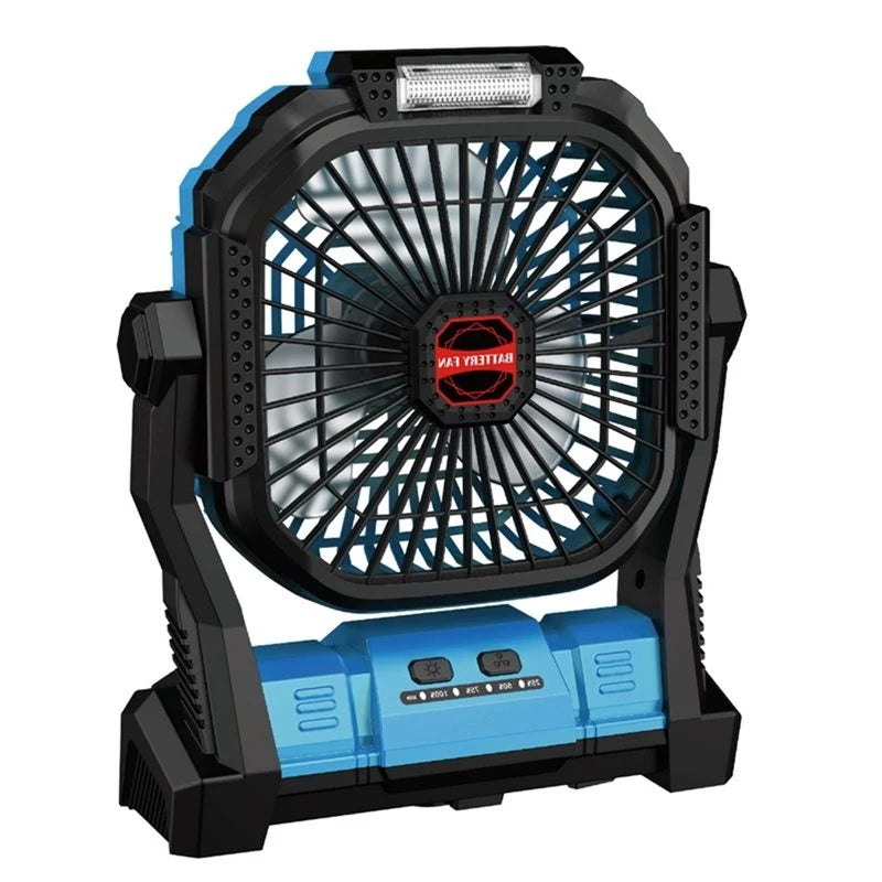 Rechargeable Camping Fan with LED Light – 4 Speed Hanging Fan Camping Fan Axl Blue USB Type-C