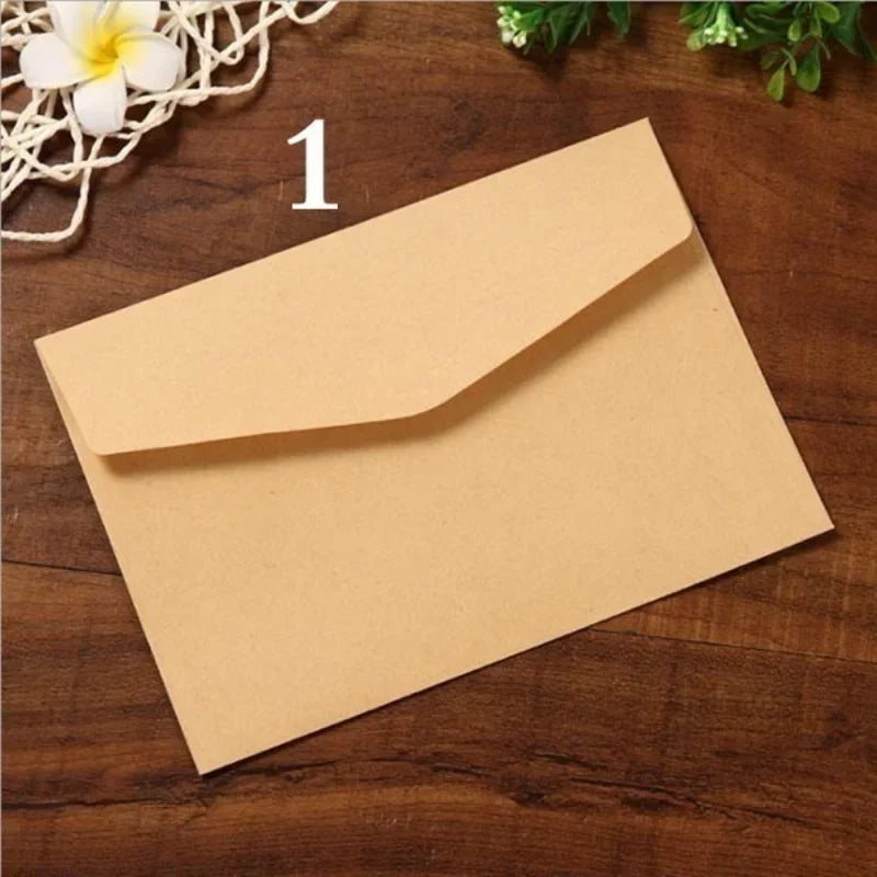 10-Pack Retro Kraft Paper Envelopes – Black, White & Brown Kraft Paper Envelopes Axl
