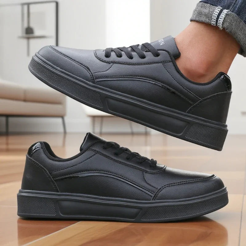 ZULIWAGN Unisex Leather Platform Sneakers | Lace-Up Skate Shoe Platform Sneakers Axl