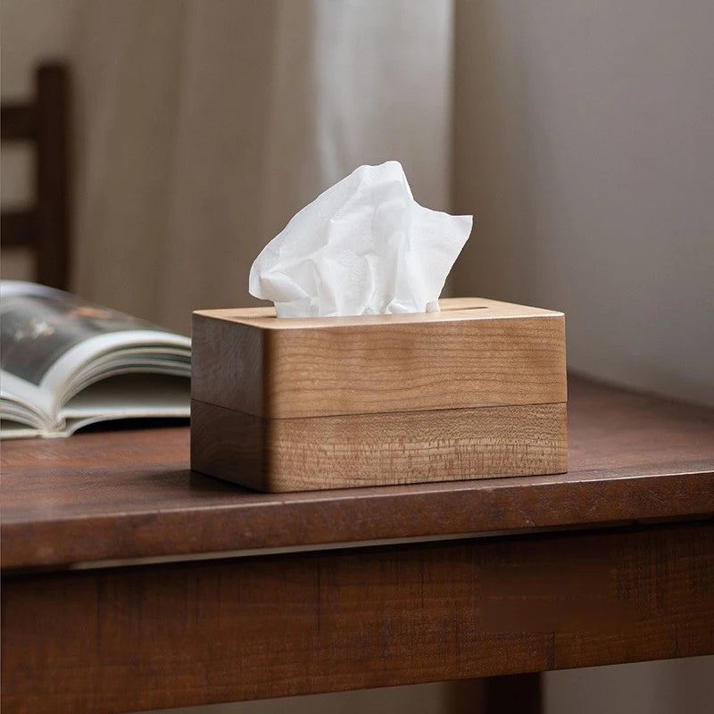 Luxury Solid Wood Tissue Box – Elegant Wooden Napkin Organizer Wooden Tissue Box Axl