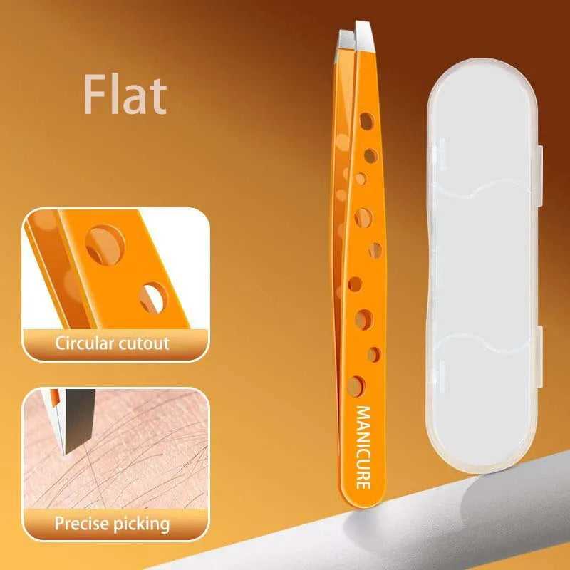 Stainless Steel Slant Tip Eyebrow Tweezers | Makeup Tool Eyebrow Tweezers Axl