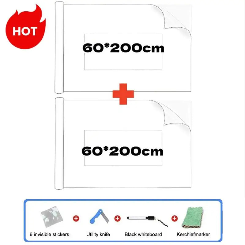 Reusable Electrostatic Whiteboard Wall Sticker – Erasable Roll Whiteboard Wall Sticker Axl 2PCS 60cm