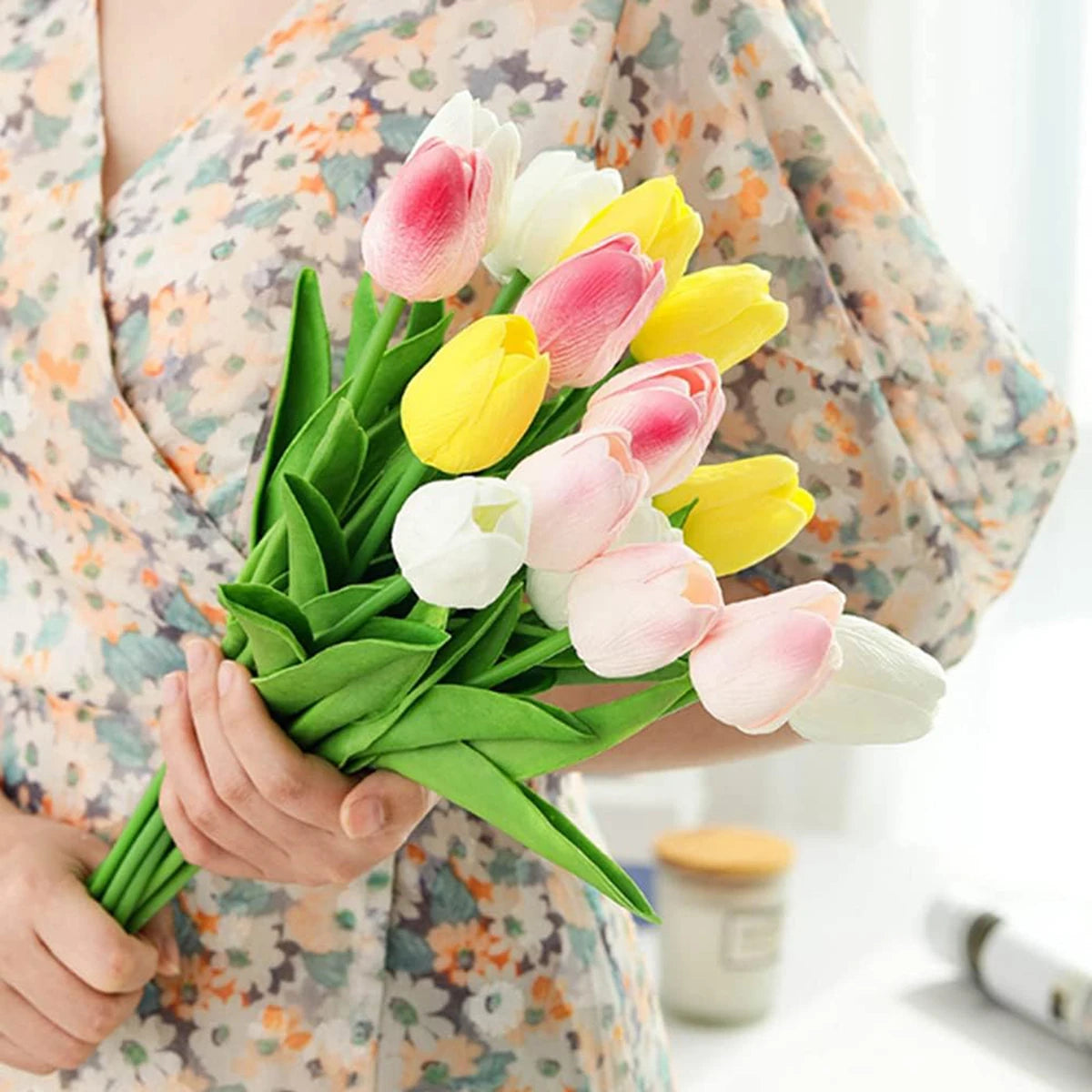 10 PCS Real Touch Artificial Tulips – Wedding & Home Decor Artificial Flowers Axl
