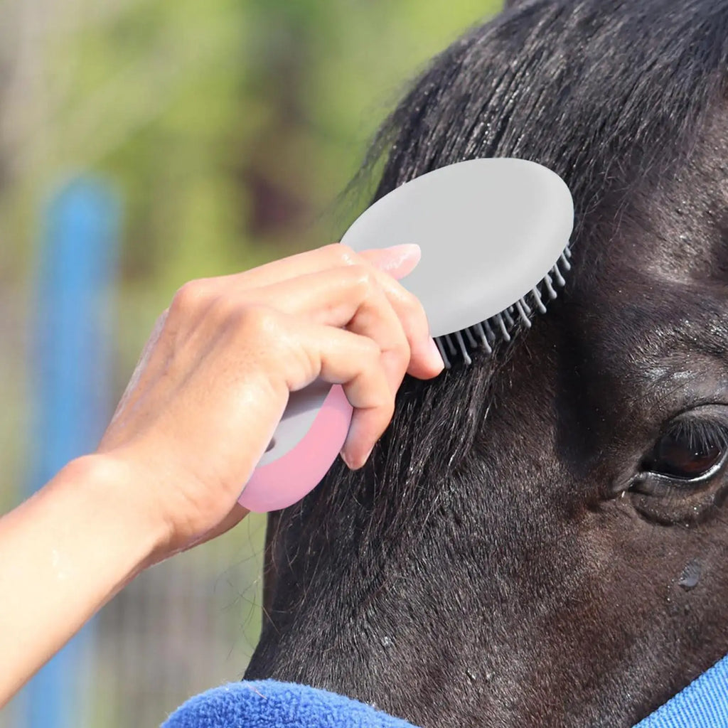 Horse Mane & Tail Brush – Soft Needle Bristles Grooming Kit Horse Grooming Brush Axl