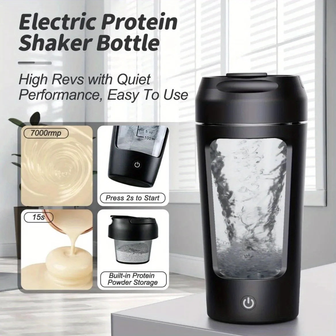 BALASHOV 500ml Electric Protein Shaker Bottle | USB-C Mixer Electric Shaker Bottle Axl