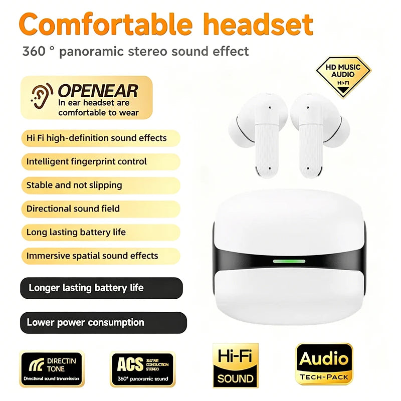 Wireless ANC In-Ear Earbuds with Charging Case | HiFi Stereo Wireless Earbuds Axl WHITE
