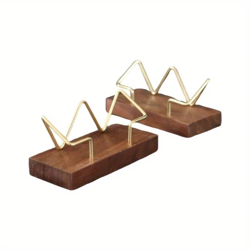 Wooden Business Card Holder – Solid Wood Desk Organizer Business Card Holder Axl