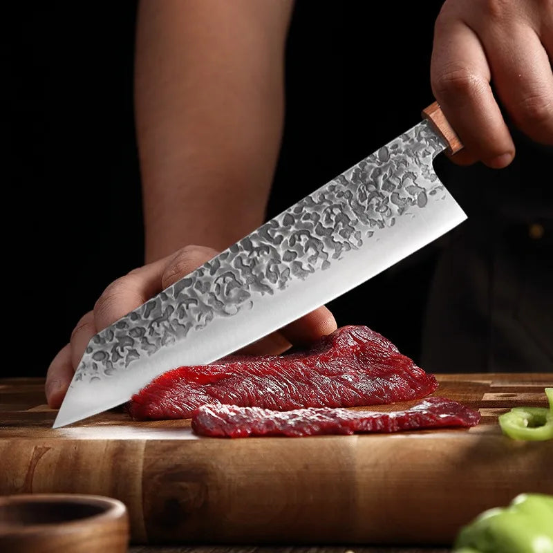 WXCOO Professional Chef Knife Set – Santoku & Meat Cleaver Chef Knife Set Axl