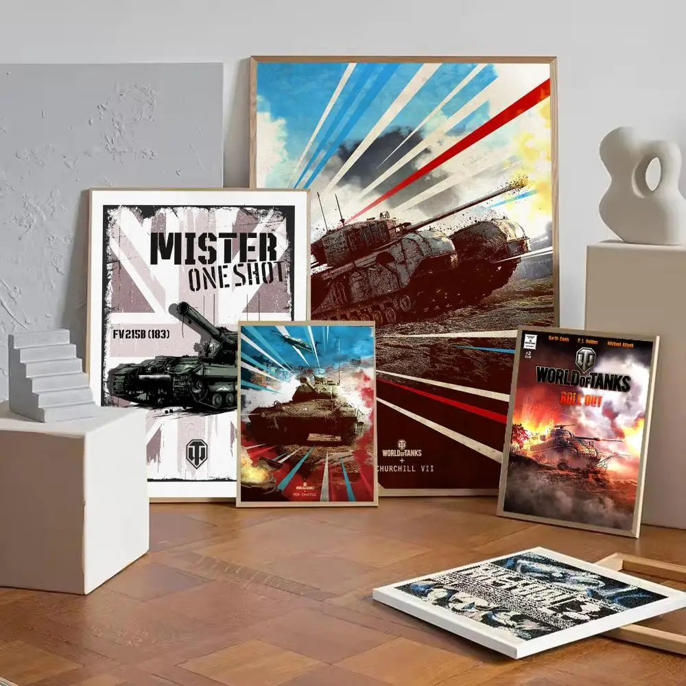 World of Tanks Game Wall Poster Removable Sticker Mural Decal Wall Sticker Mural Axl