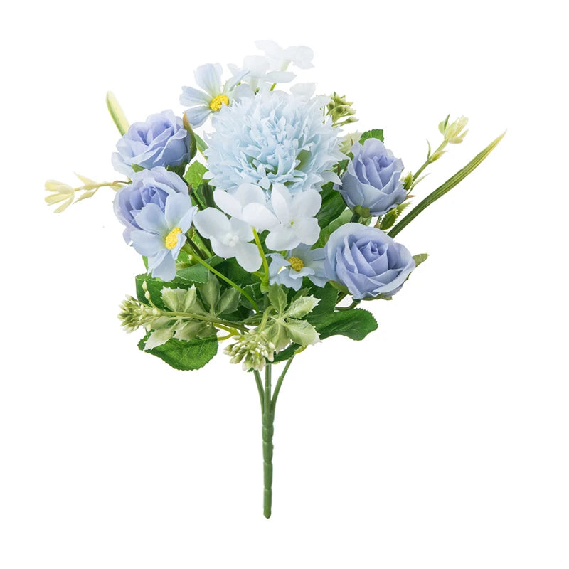 Silk Rose Artificial Flower Wreath – Wedding & Home Decor Artificial Flower Wreath Axl SKY BLUE 2 pcs