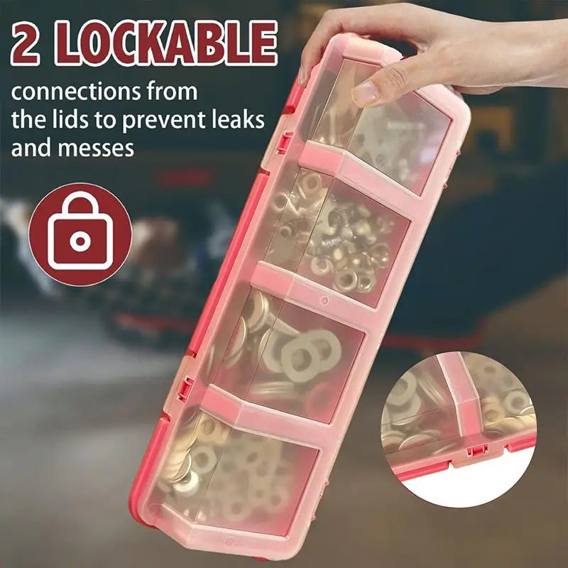 4-Compartment Screw Organizer Box – Plastic Parts Storage Bin Parts Storage Box Axl