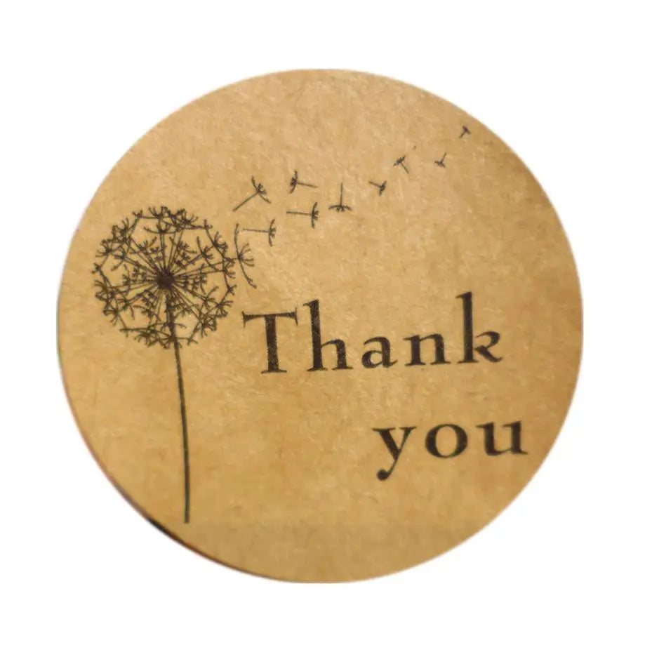10 Sheets Dandelion Thank You Round Stickers – Gift & Baking Labels Decorative Labels Axl