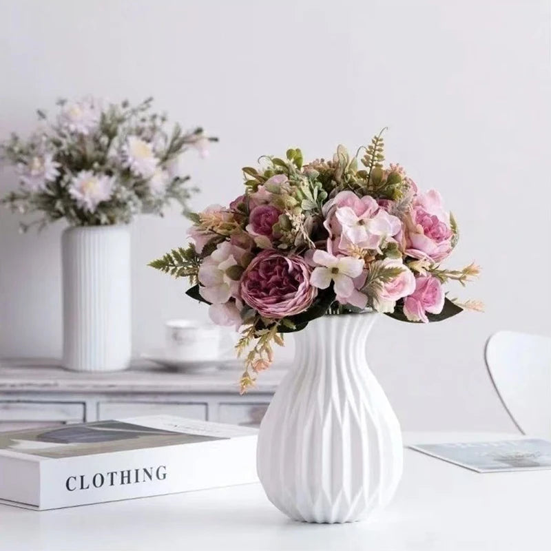 Nordic Imitation Ceramic Flower Vase – Home & Wedding Decor Decorative Flower Vase Axl