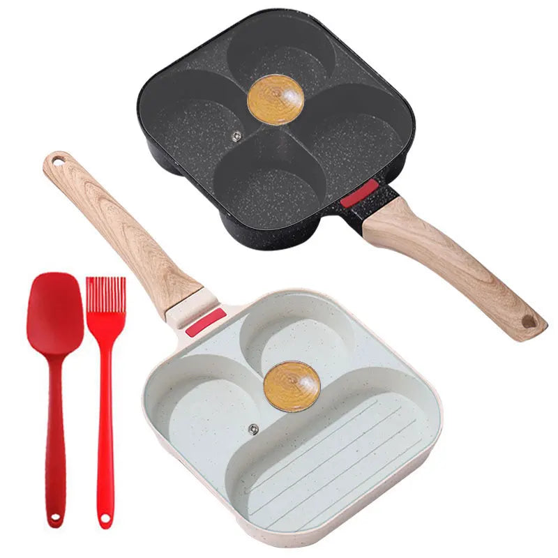 4-Cup Nonstick Egg Frying Pan with Lid | Omelet Skillet Nonstick Egg Pan Axl