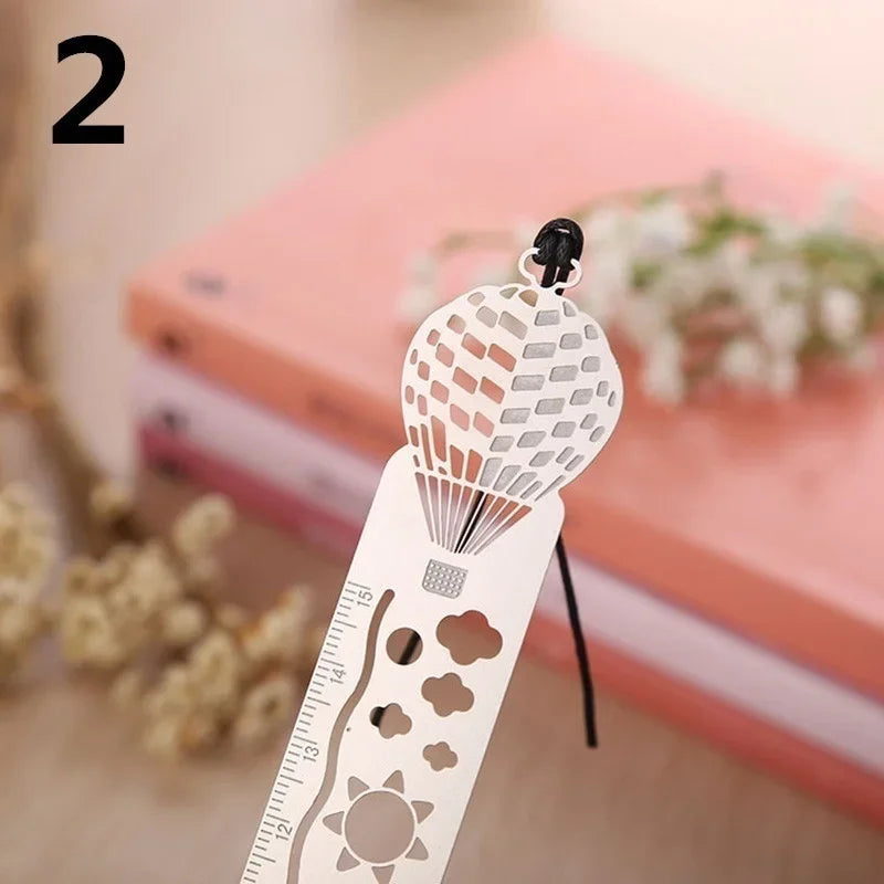 2-Piece Cartoon Metal Bookmark Ruler Set | Hollow Quilting Template Metal Bookmark Ruler Axl 2