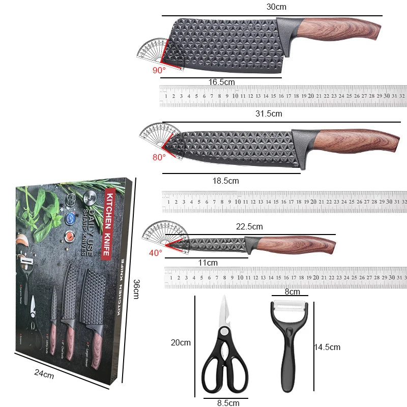 5-Piece Stainless Steel Kitchen Knife Set with Gift Box Kitchen Knife Set Axl