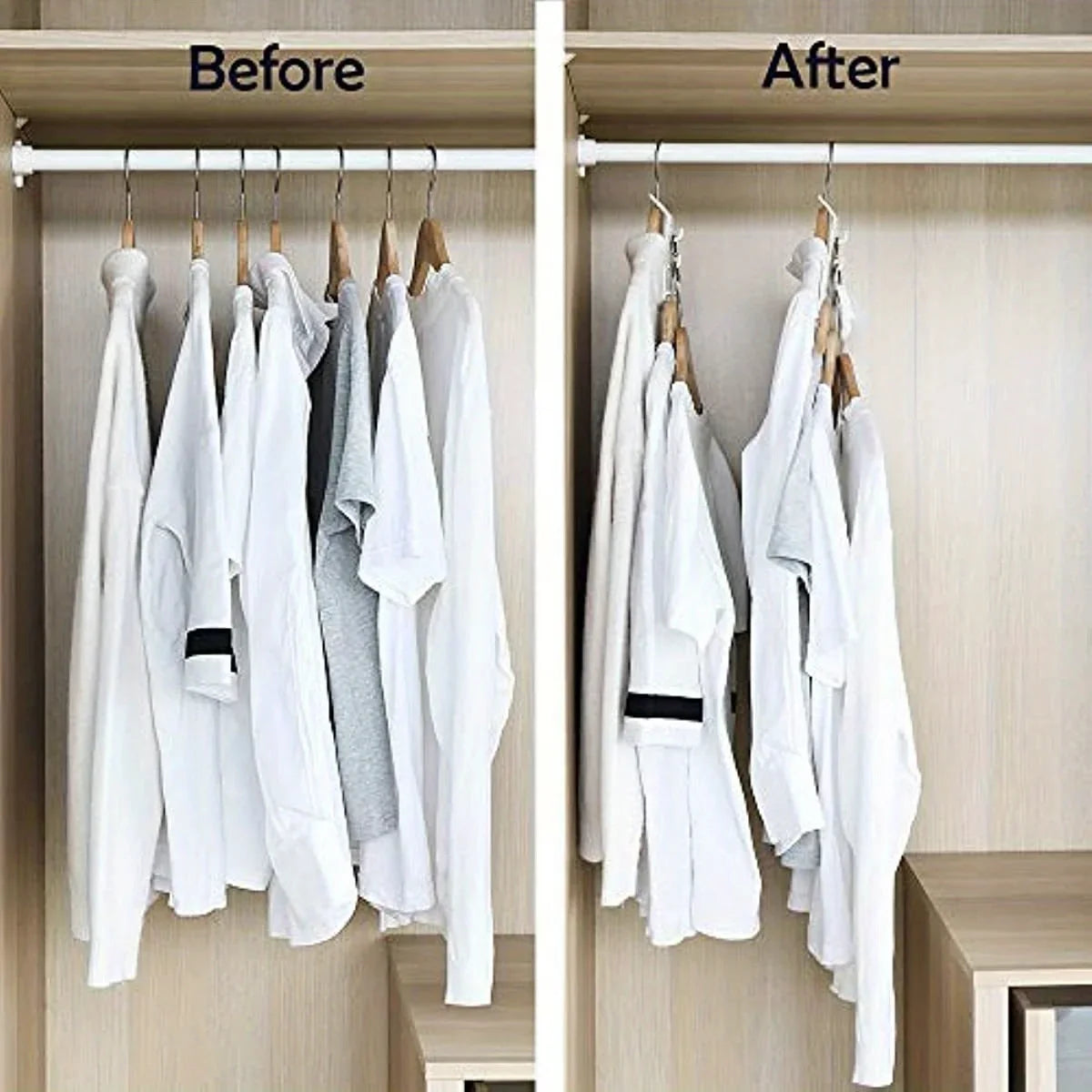 4-Pack Space Saver Hangers – 3-Hook Heavy Duty Closet Organizer Closet Space Saver Hangers Axl