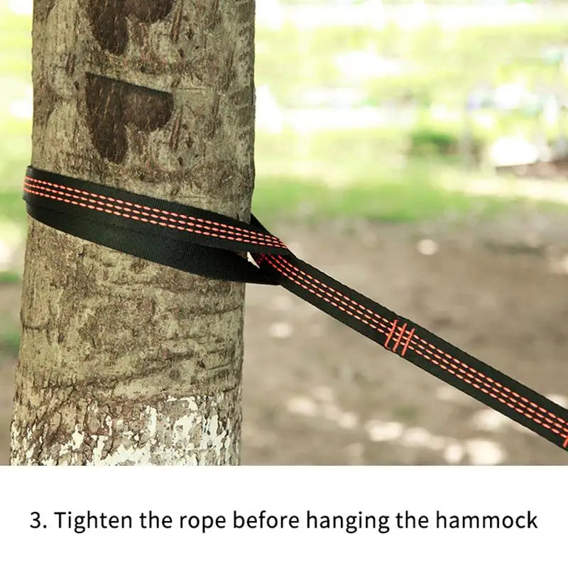 2-Pack Reinforced Hammock Tree Straps – 5-Ring Polyester, 2m Hammock Tree Straps Axl