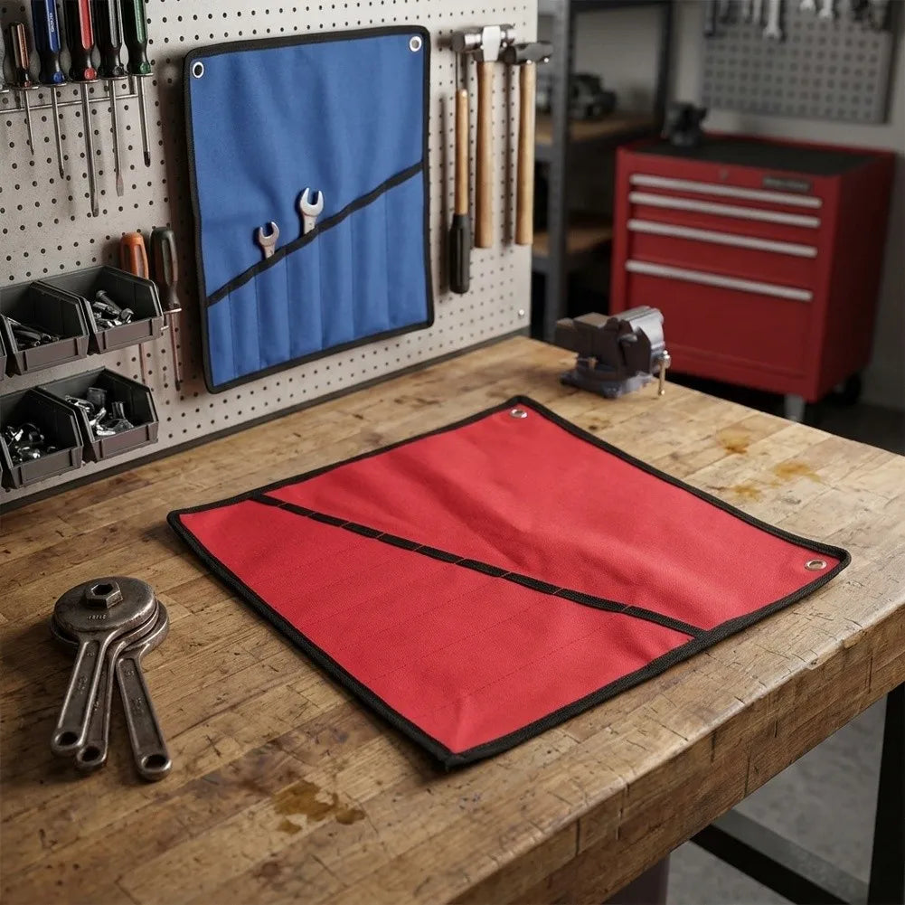 Roll-Up Tool Bag – 10-Pocket Oxford Cloth Wrench Organizer Roll-Up Tool Bag Axl