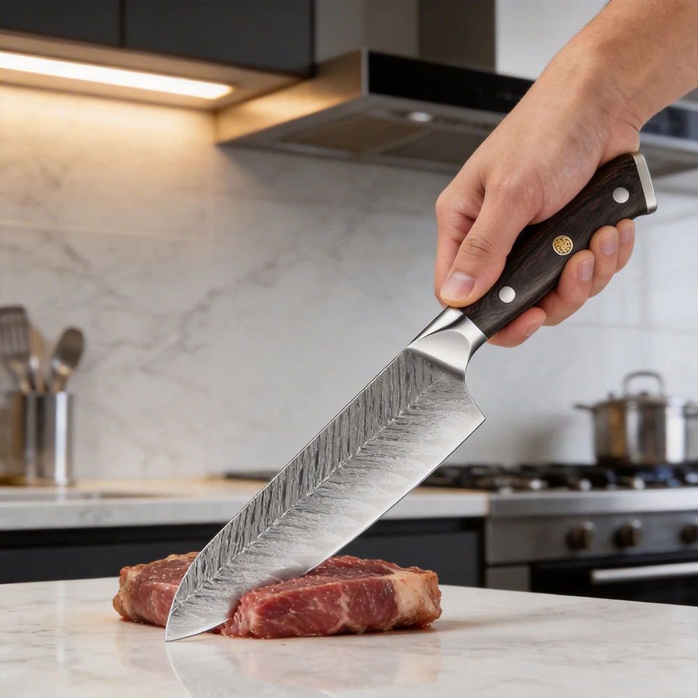 XITUO 7" Santoku Knife – Sharp 5Cr15Mov Steel Full Tang Santoku Kitchen Knife Axl