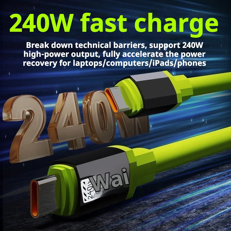 240W Fast Charging USB-C Cable – 4 Lengths, Multi-Device USB-C Charging Cable Axl