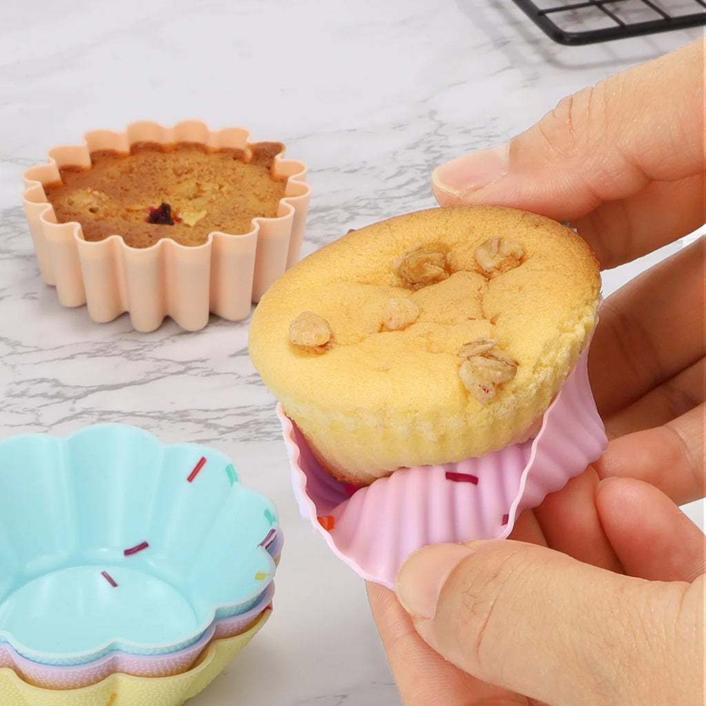 5-Pc Silicone Cupcake Muffin Baking Molds – DIY Bakeware Set Silicone Baking Molds Axl