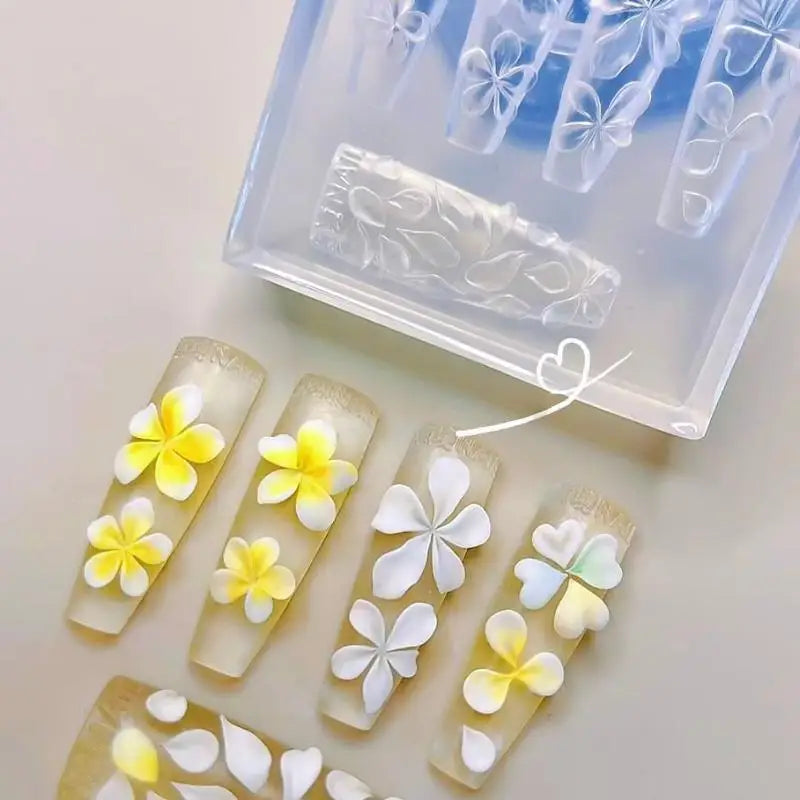 3D Silicone Flower Nail Art Mold – Hibiscus Floral DIY Template Nail Art Mold Axl