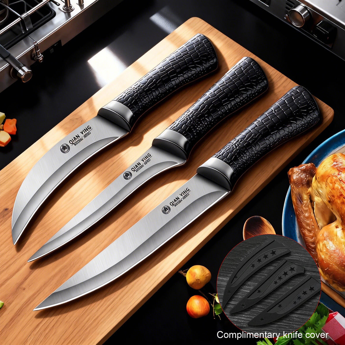 Stainless Steel Boning Knife Set – Sharp Cleaver & Slicer Boning Knife Set Axl