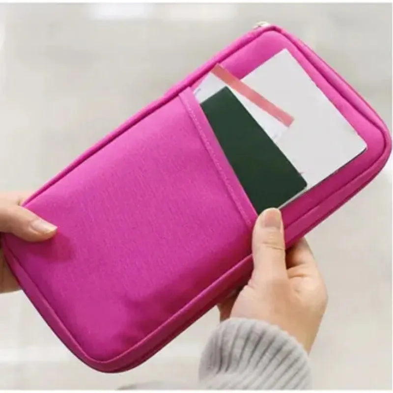 Travel Wallet Passport & Card Organizer – Multifunction Clutch Travel Passport Wallet Axl