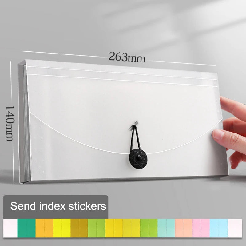 13-Pocket Expanding File Folder – Color-Coded Receipt Organizer Expanding File Folder Axl 263MM white